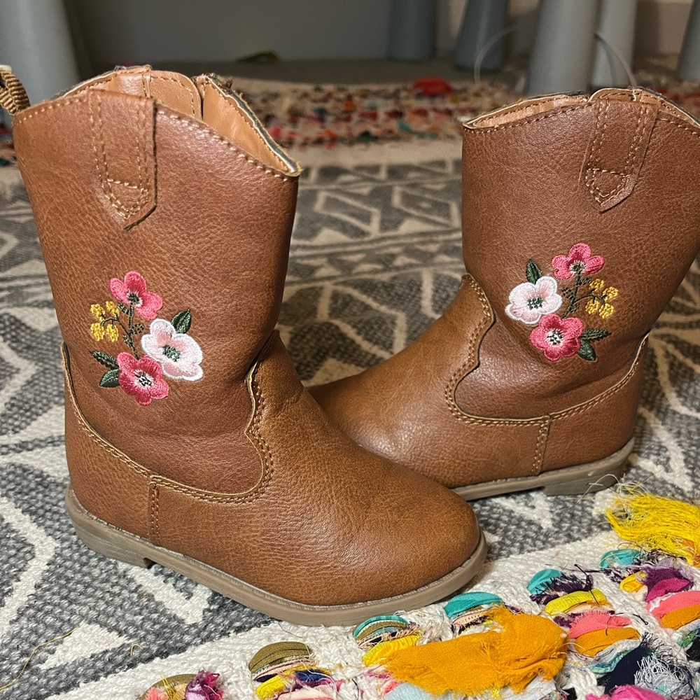 Toddler Girl Floral Riding Boot